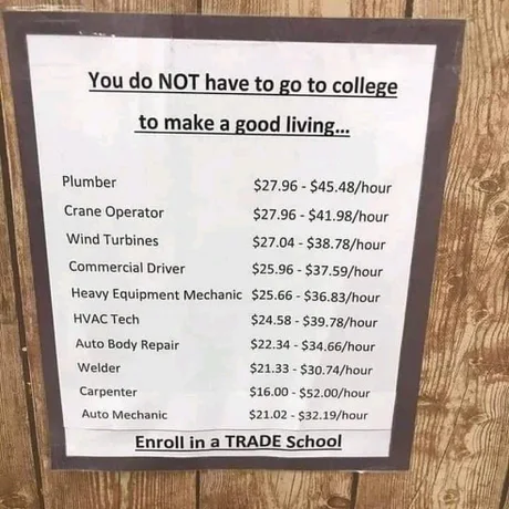 You do not have to go to college to make a good living.